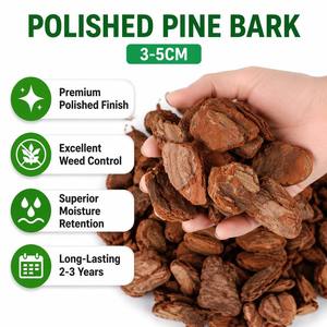 Polvere di Corteccia di Pino Lucidata e Burattata, Marrone Naturale, 3-5 cm, Senza Schegge, Decorativa per Giardino, Paesaggistica e Copertura del Terreno per Piante - Product Image 2