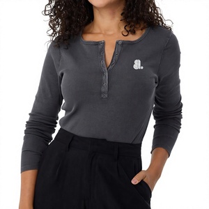 <b>Women's</b> White Solid Casual Short Sleeve O-Neck T-<b>Shirt</b> Button Front Logo Minimalist Design Regular Fit Organic Cotton Nonwoven - Product Image 1