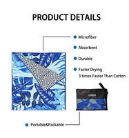 Recyclable Beach Towel Soft Compact Microfiber Travel Camping Beach Towel with Bag for Easy Carrying