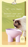 Gamelle ergonomique surélevée et écologique pour chat, portable avec pieds, facile à nettoyer, en plastique, pour le confort du cou, vente en gros