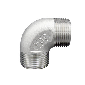 Raccord de tuyau d'eau en acier inoxydable à double extrémité mâle à 90 degrés, filetage interne, connexion à angle droit - Product Image 1