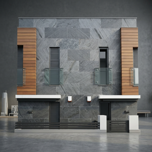 Revêtement mural extérieur en pierre mince stratifiée haute pression, aspect ardoise, disponible en formats 61x122cm et 122x244cm, blocs - Product Image 2