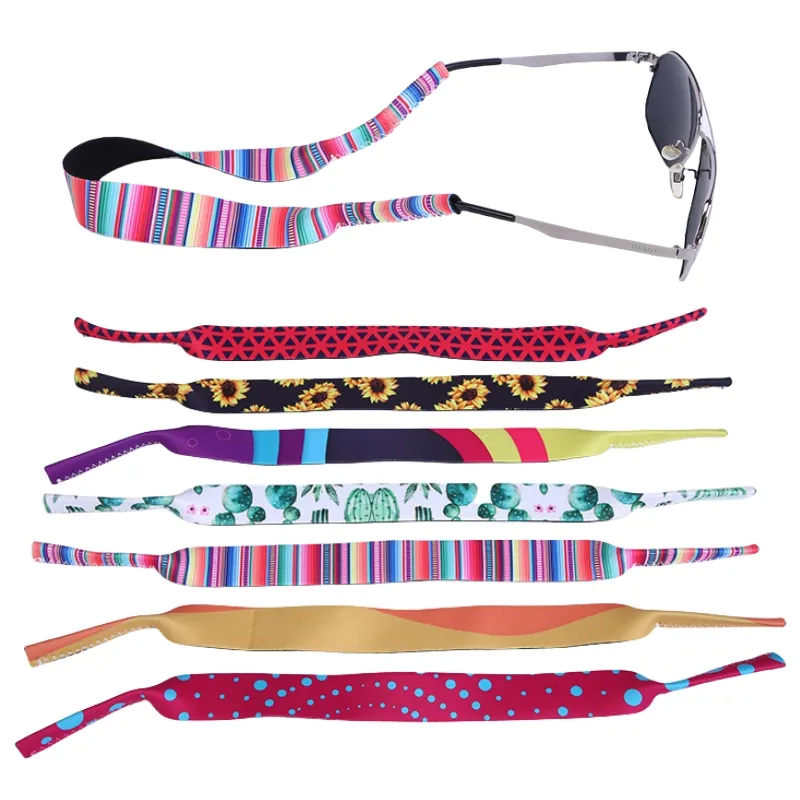 Custom Pattern Floating Sunglasses Straps Floating Eyewear Retainer Eyewear Holder Neoprene Eyeglass Strap for Sports