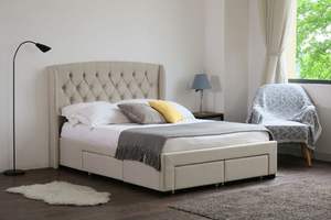 מודרני אירופאי עיצובים כפול אחסון מיטת מלך מלכת גודל עם מגירת הדום בד מיטה עות 'מאני אחסון מיטת - Product Image 3