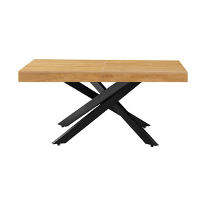 <span class=keywords><strong>Tavolo</strong></span> Estensibile in <span class=keywords><strong>Legno</strong></span> con Gambe Incrociate in <span class=keywords><strong>Metallo</strong></span> Nero per 6 Persone, <span class=keywords><strong>Tavolo</strong></span> da Pranzo Espandibile per Cucina, Arredamento Italiano - Product Image 2