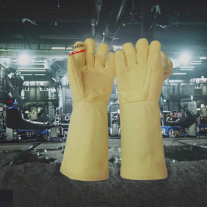<b>Long</b> Yellow Para-aramid Felt 500 Deg.C Multi-functional Puncture-Resistant 7mm Thickness <b>Gloves</b> - Product Image 3