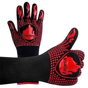 Gants de protection antidérapants à long manche pour la cuisine, résistants à la <span class=keywords><strong>chaleur</strong></span>, pour <span class=keywords><strong>barbecue</strong></span> et four - Product Image 3