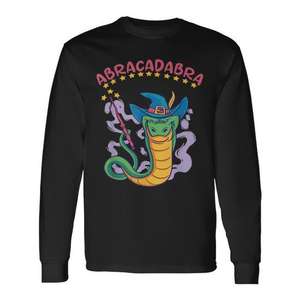 Camiseta de manga larga Abracadabra Snake con diseño de sombrero de bruja mágica, camisa de disfraz de Halloween - Product Image 1