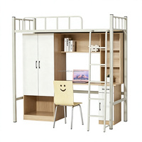 Lit superposé en métal Zoshine avec bureau et armoire intégrés pour dortoir universitaire – Vente en gros usine de mobilier scolaire