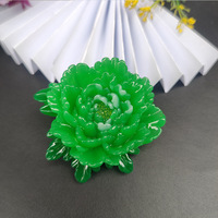 Ensemble de 6 figurines de pivoines en résine colorées, peintes à la main, brillantes, pour la décoration florale de la maison, des mariages, des jardins, vente en gros, cadeau d'art, décoration de table