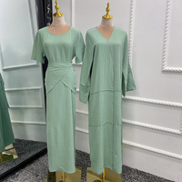 Loriya Nouvelle Liquidation Ensemble Abaya Modeste 3 Pièces Vêtements Islamiques Kimono Cardigan Robe Musulmane Abaya Couleur Unie Femme