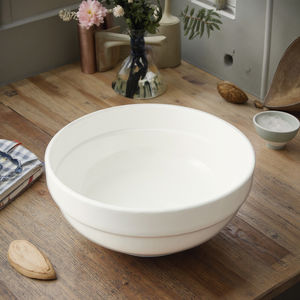 Cuenco de cerámica blanco puro ecológico sostenible apilable grueso para uso doméstico de restaurante diseñado para vajilla - Product Image 3