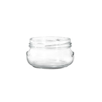 Bocaux en verre à large ouverture pour la conservation du miel, des confitures, des desserts et la fermentation, 110 ml, avec couvercle métallique à vis