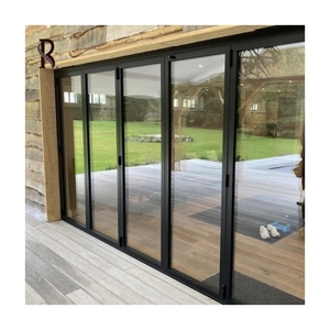 Rising AAMA Estilo nórdico Aislamiento térmico Vidrio templado Puertas plegables Patio Acordeón Puertas de patio plegables para villas - Product Image 3