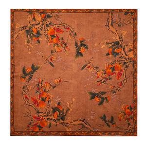 Écharpe en satin de soie à impression personnalisée pour femmes, design de luxe, écharpe en satin de soie à motif de muguet - Product Image 6