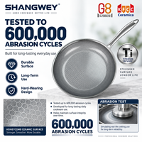 KFCC G8 Titanium Keramische Coating Honingraat Koekenpan PFAS Vrij PTFE Vrij Drielaags RVS OEM Kookgerei