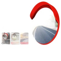 Espejo Convexo Esférico de Gran Angular para Tráfico Exterior de 80 cm, Rojo 230, Espejo Interior Antirrobo para Zona Ciega de PC/ABS
