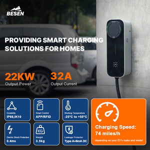 BESEN <span class=keywords><strong>Borne</strong></span> de <span class=keywords><strong>Recharge</strong></span> Murale Monophasée 32A 7 kW Type 2 AC pour Véhicules Électriques avec Application pour le Stationnement - Product Image 3
