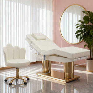 High End Beauty Salon Equipment Gold Base Massage Table&bed Luxury 4 Motors Electric Facial Spa Cosmetic Bed with Lights - Product Image 1