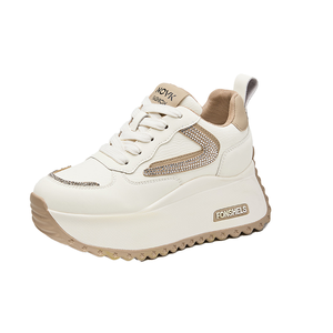 2026 Women's Retro <b>Shoes</b> Comfortable Breathable Leather with Lace-Up Closure <b>Height</b> <b>Increasing</b> Wear-Resistant for Winter - Product Image 1