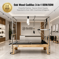 Cadillac de Pilates en bois de chêne de luxe 3-en-1 avec tour de réformateur – Équipement de fitness professionnel pour studio et entraînement à domicile