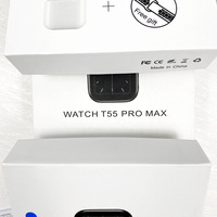 최신 Tws 헤드셋 및 T55 Pro Max 스포츠 시계 스마트 시계 T55 Pro Max Tws 헤드셋 Smartwatch T55 Pro Max 및 이어 버드