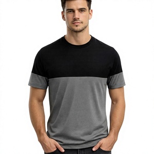 T-shirt de sport pour homme bicolore en gros – Maillot de gym à séchage rapide, performance optimale, personnalisable OEM, en coton et polyester - Product Image 1