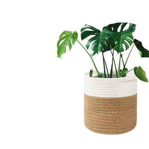 Macetas Colgantes Decorativas de Pared para Jardín, Estilo Vintage, de 39 Pulgadas, con Bandeja para Flores, Hechas de Fibra Vegetal - Product Image 2