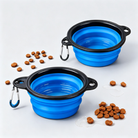 Bol de voyage pliable pour chien de 1000 ml, gamelle d'eau pliable pour chiens, pour la marche et la randonnée