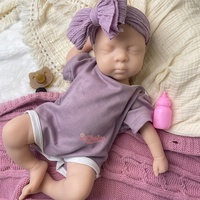 Poupées reborn en silicone souple et flexible, réalistes, 18 pouces, poupée fille nouveau-né, toucher de peau réelle, poupée artisanale pour les jeux d'enfants