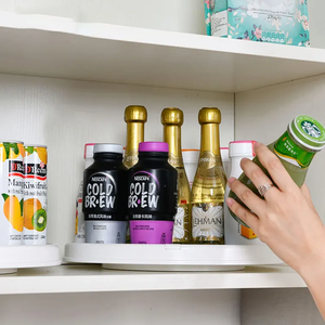360 Rotation Non-Skid Pantry Cabinet Lazy Turntable with Wide Base <b>Storage</b> Bin Rotating Organizer for Kitchen Seasoning - Product Image 5