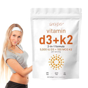 Cápsulas de Gel Suave de Vitamina D3 K2 2 en 1 de Alta Pureza OEM, Refuerzo Inmunológico, Mejora la Densidad Ósea, Suplemento Sin OMG <span class=keywords><strong>para</strong></span> Adultos - Product Image 1