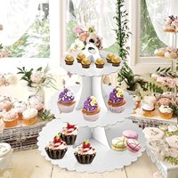 Support à cupcakes en carton pliable à 3 étages, décoration de fête d'anniversaire, mariage, tour à gâteaux pour décorations de mariage