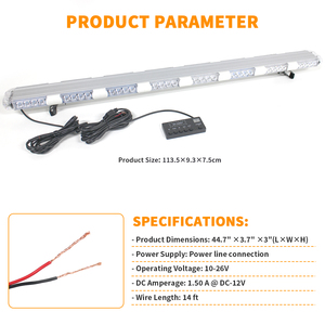 <span class=keywords><strong>Barre</strong></span> de lumières LED rouge/bleu/blanc/<span class=keywords><strong>vert</strong></span>/ambre DC12-24V de lumière de secours pour dépanneuse/charrue/incendie/voiture pilote - Product Image 3