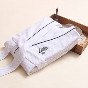 Softextiles 5 Star Spa Robe Hotel <strong>Ladies</strong> Solid Kimono Collar Luxury Bathrobe 100% Cotton Waffle Custom logo Bathrobe - Product Image 1