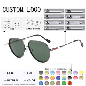 แว่นกันแดดนักบินทรงรีแบบ unisex กรอบสีดำเต็มกรอบ ป้องกันรังสียูวี 400 สำหรับกิจกรรมกลางแจ้งสำหรับผู้ใหญ่ รับทำโลโก้ ผลิตในจีน - Product Image 2