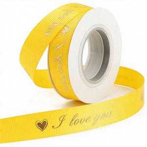 Rubans en gros-grain personnalisés en usine, 5/8 pouces, écologiques, imprimés à <span class=keywords><strong>l</strong></span>'or, « Je t'aime », blancs, <span class=keywords><strong>pour</strong></span> mariage, Saint-Valentin, <span class=keywords><strong>pour</strong></span> cadeaux - Product Image 3