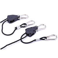 Cuerda LED de elevación y suspensión para el crecimiento de plantas, 1/8, con polea y tensor de plástico para luces de cultivo