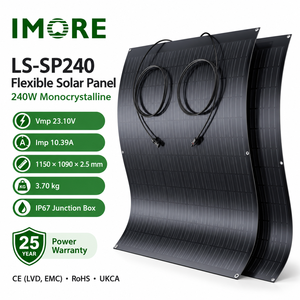 Panneau solaire flexible 240W pour bateau, yacht, camping-car et caravane, module monocristallin léger et pliable avec connexion MC4 - Product Image 3