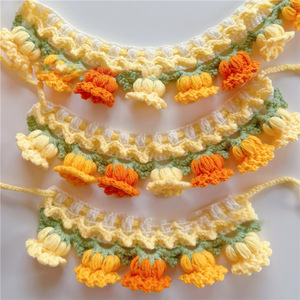 FIGHTINGDOG Knitted Orchid Flower Bib For Cats Soft Pet Scarf Bandana All Seasons Accessory - Product Image 2