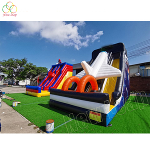 Sân Sau Ngoài Trời Inflatable <span class=keywords><strong>Air</strong></span> <span class=keywords><strong>Plane</strong></span> <span class=keywords><strong>Slide</strong></span> Bouncy Nhảy Trượt Trượt Khô Với Blower - Product Image 6
