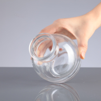 Bouteille vide recyclable à boule personnalisée avec large ouverture 300ml 450ml Bouteille ronde en verre d'huile d'olive de vin de liqueur de silex avec liège