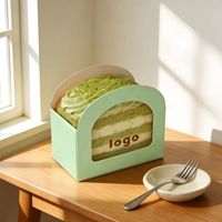 Custom Semi-circular Paper Box with a Top Opening and Front Window, Designed for Packaging Matcha Mousse Cakes