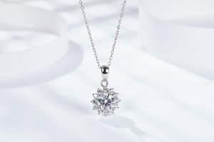 Bijoux de luxe en argent sterling motif tournesol, design élégant, avec charme exquis 1CT 2CT - Product Image 5