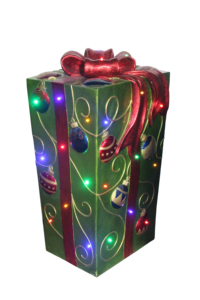 Square Green Gift <b>Box</b> with LED Lights - Product Image 2