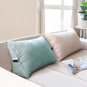 Cojín de Soporte Lumbar Portátil, Respaldo Triangular con Funda Lavable Extraíble, Relleno de Algodón para Sofás y Hoteles - Product Image 3