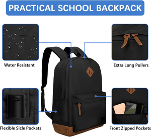 Casual School <b>Backpack</b> Water-Repellent Polyester <b>Large</b> <b>Capacity</b> <b>Backpack</b> New Fashionable <b>Large</b> Student School Bag - Product Image 1