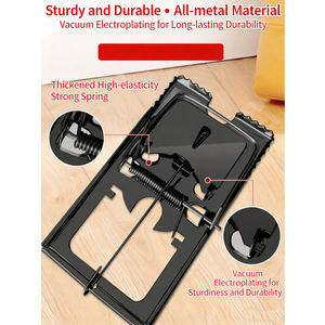 Piège à souris en métal robuste avec double ressort pour intérieur et extérieur, réutilisable, plaque en fer, attrape-rats, tueur de rongeurs - Product Image 5