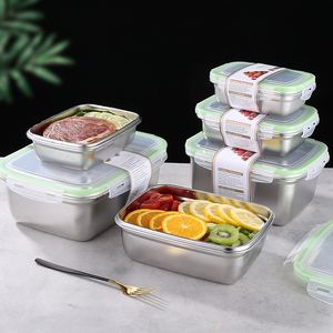 Fiambrera portátil de acero inoxidable de 3,8 l con tapa hermética de PP contenedor de alimentos calentable de gran capacidad para almacenamiento fresco - Product Image 5