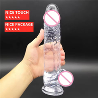 Vente en gros : Dildo en gelée de cristal pour masturbation féminine, Dildo réaliste avec ventouse, Plug anal transparent, Produit sexuel
